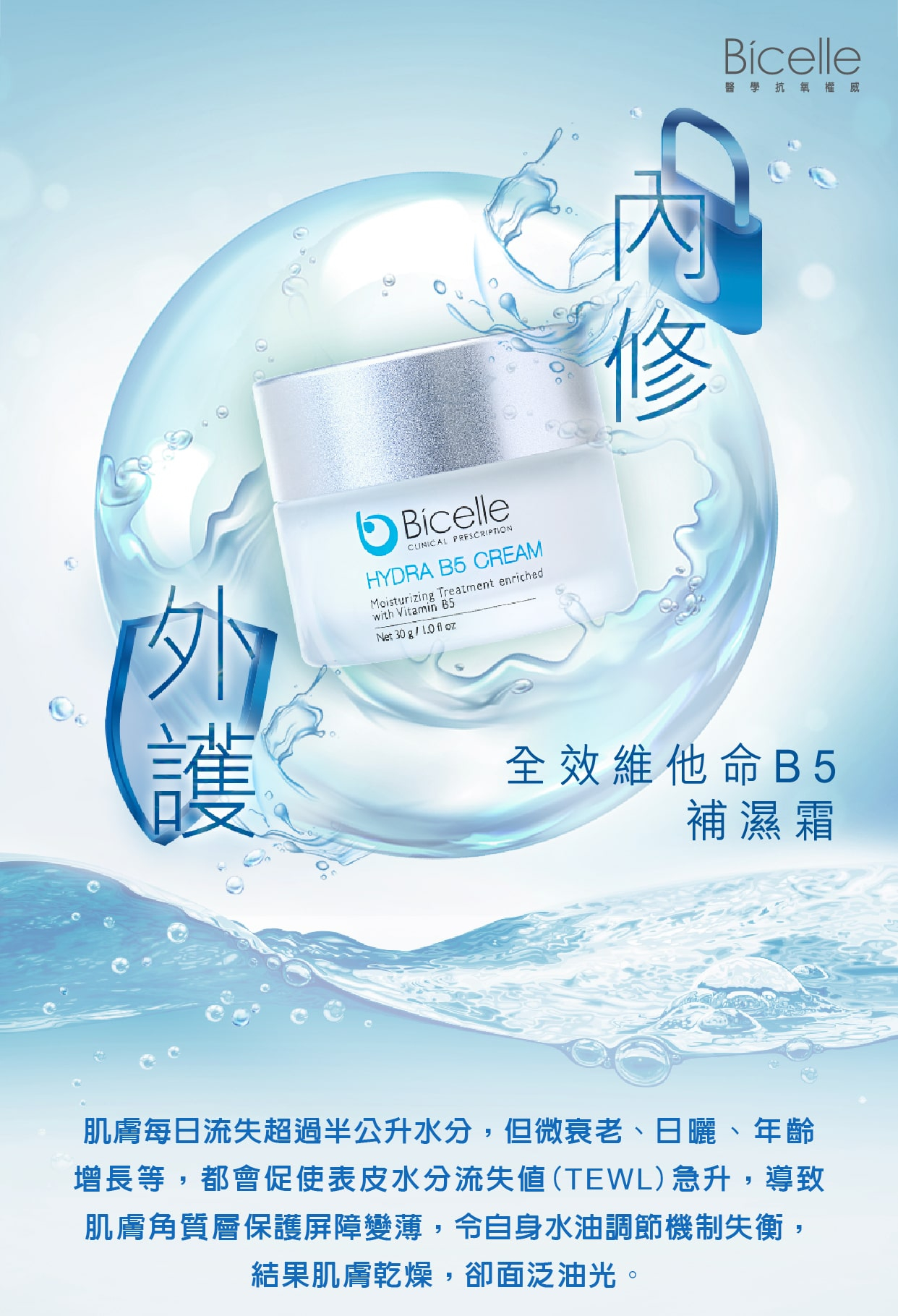 Bicelle 全效維他命 B5 補濕霜_內修外護_醫學級補濕_B5 Cream_維他命B5