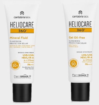 Heliocare 360°全光譜防曬系列，同時擁有物理性防曬及化學性防曬雙層完善保護，更是坊間極少數可以同一時間抗UVA/UVB/藍光、紅外線的360度全光譜防曬。超越市面一般防曬產品，一支集齊防曬+修護功效！